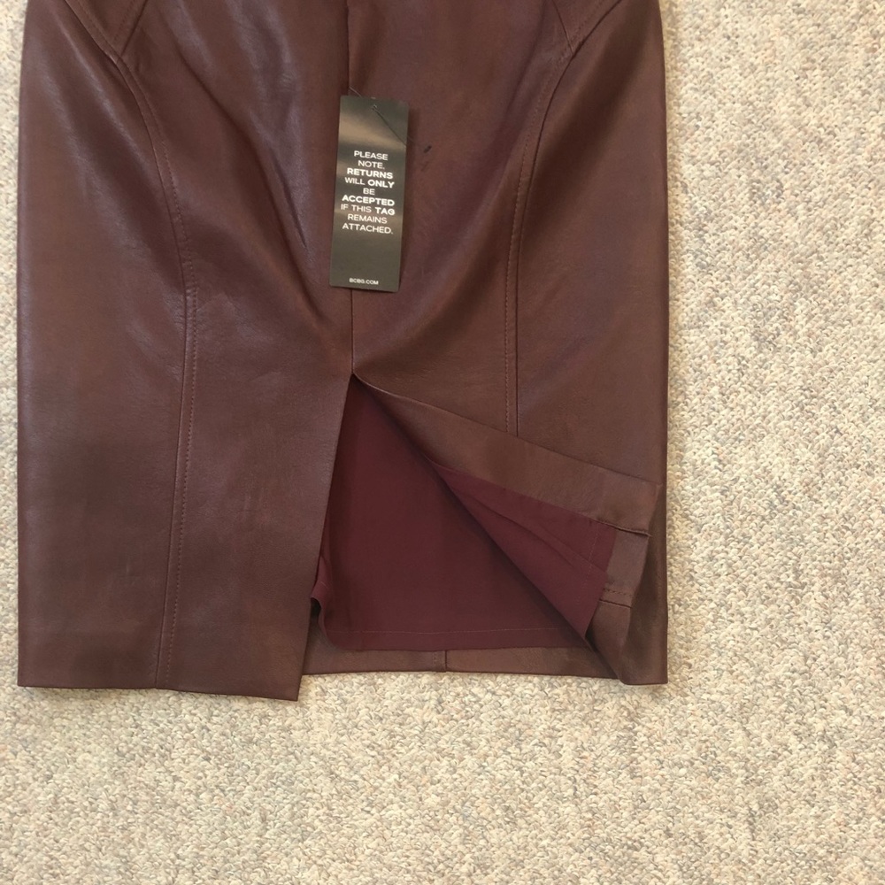 BCBG maxazaria “Natilie” faux leather skirt , size XS. Never worn.